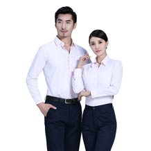 純棉時(shí)尚淺粉翻領(lǐng)精品襯衫ZL0019